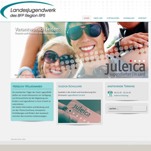 LJW RPS - Webdesign: Responsive Webseite für das Landesjugendwerk des BFP Region RLP, Landau [Joomla 2.5 HTML, CSS, PHP, JS]