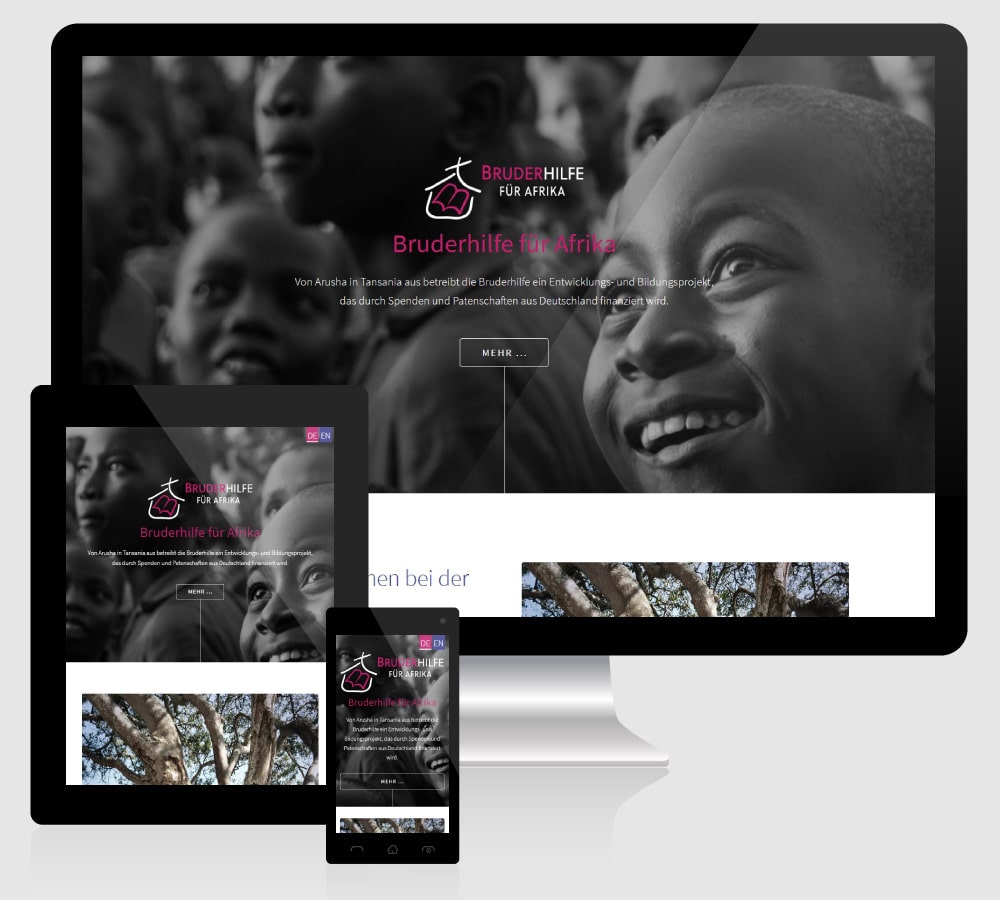 Webdesign für Bruderhilfe für Afrika