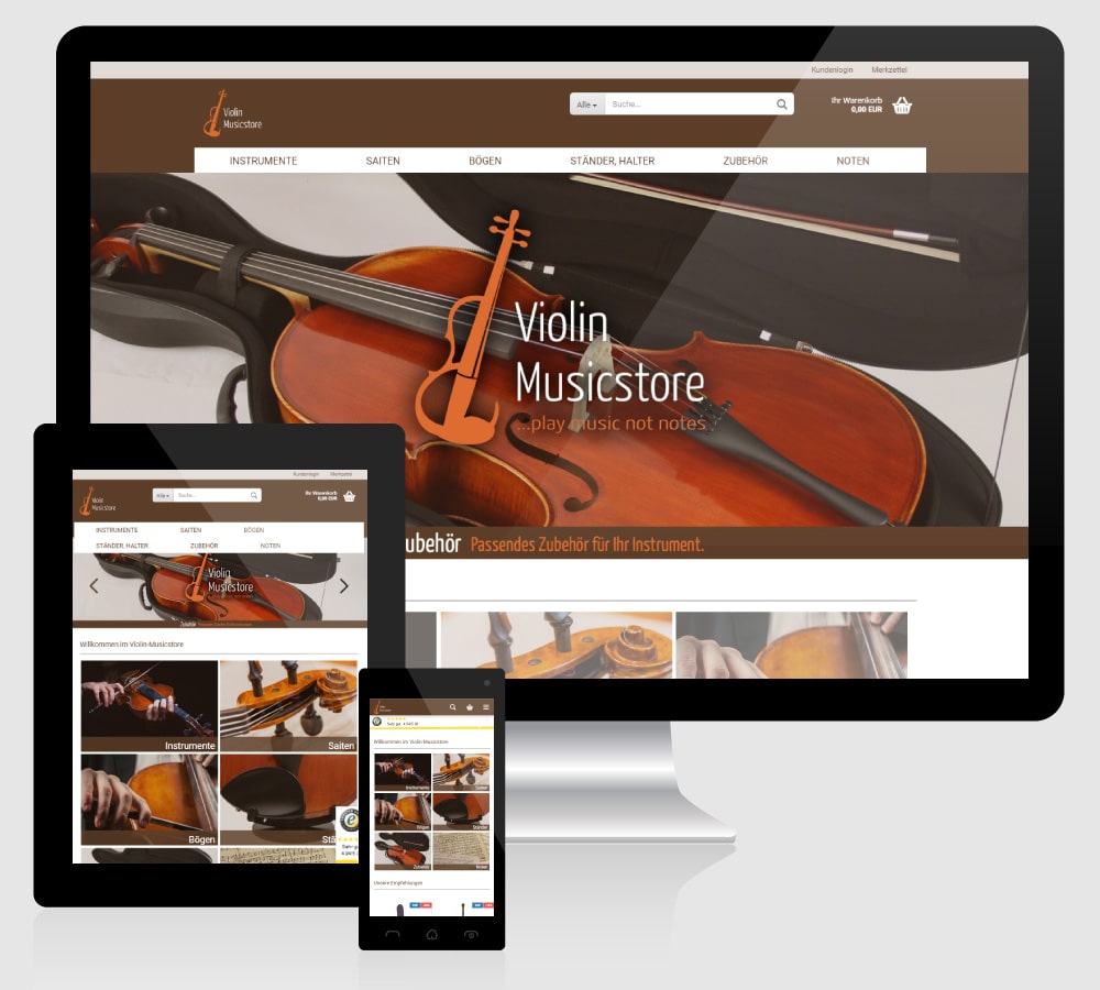 Webdesign für Violin Musicstore